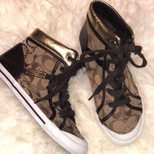 Coach signature high tops Gold/Brown